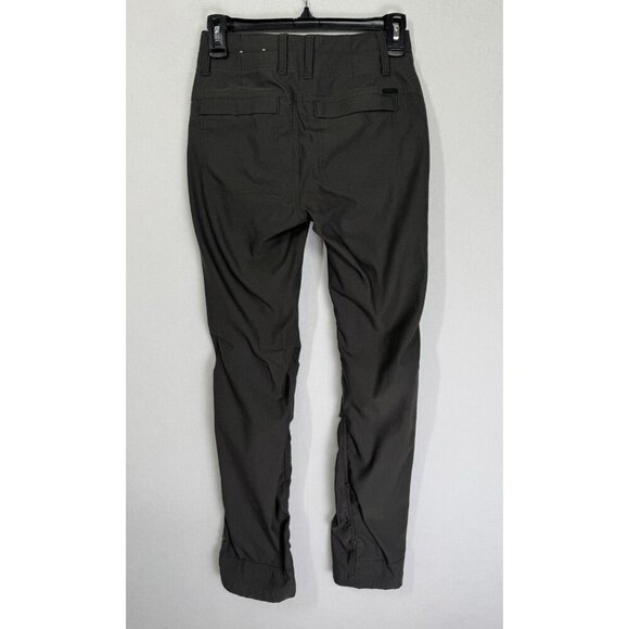 Prana Alana Pants Womens 0 Dark Gray Roll Up Snap Hem Straight Leg Quick Dry - Picture 2 of 12